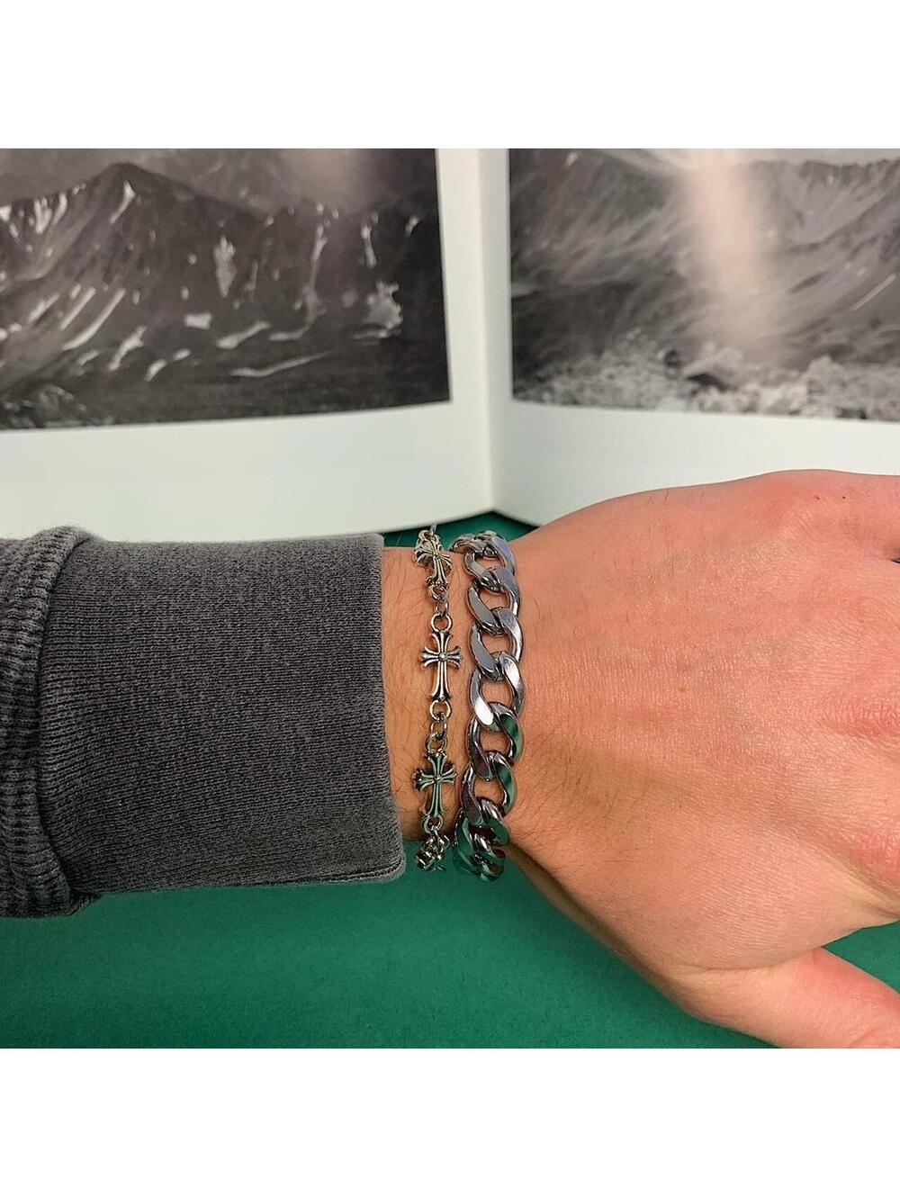 Y2k 2000s style Silver Stainless Steel Heavy - Picture 8 of 8